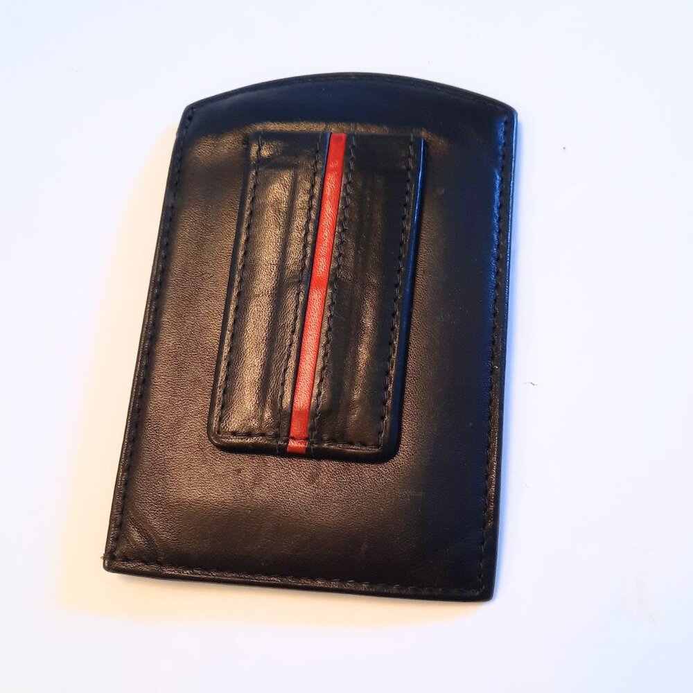Rogue Wallet Leather Pocket Traveler Wallet Money Clip Magnet Black Red Stripe